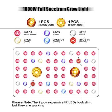 Cob 1000W LED Plant cresce luz