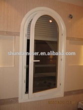 Solid wood arched window