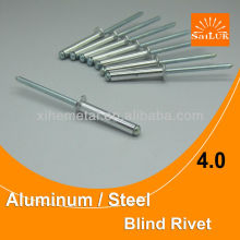 Open type aluminium blind rivet with steel stud