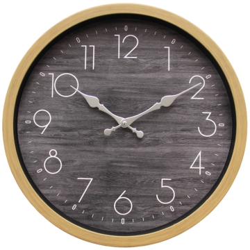 Classic Elegance 16" Silent Sweep Wall Clock - Ashwood & Black?