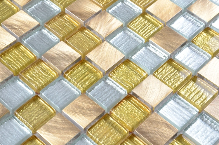 300X300 Color Mixture Glass Aluminum Tile Mosaics for Sale