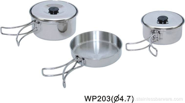 Portable Stainless Steel cookware for camping or picnic