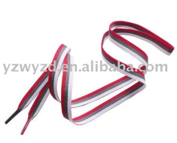 polyester weaved striped shoelace