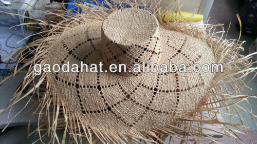 raffia hat body with fashional design