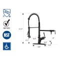 Black 304 Water Tap Pull-Out Sprayer Kitchen Faucet