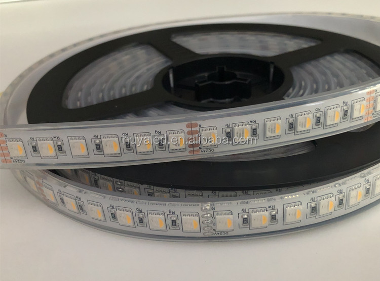 4in1 rgbww Color adjustable LED Strip 5050 96leds 24volt 4 chips RGBW ip68 flexible strip