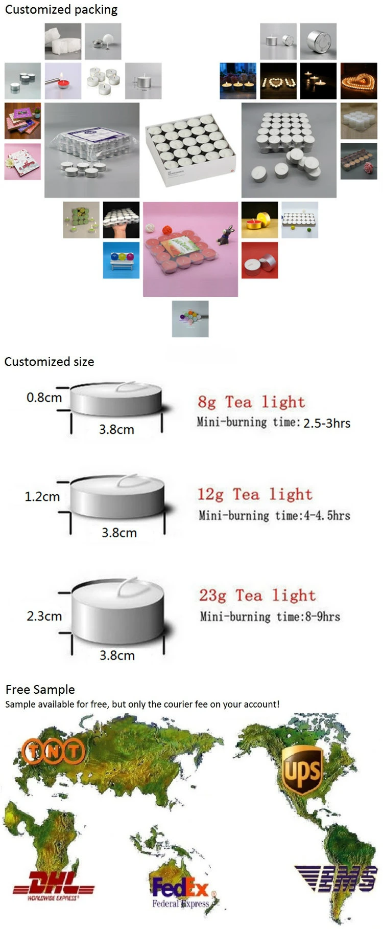 Wedding Doorgift Eco Friendly Color Tea Light Candles