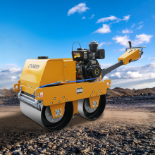 High Quality Double Drum Manual Vibrating Road Roller Compactor Vibratory Asphalt Roller Baby 550kg Road Roller