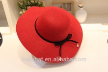 Custom broad brim laby woolen hat
