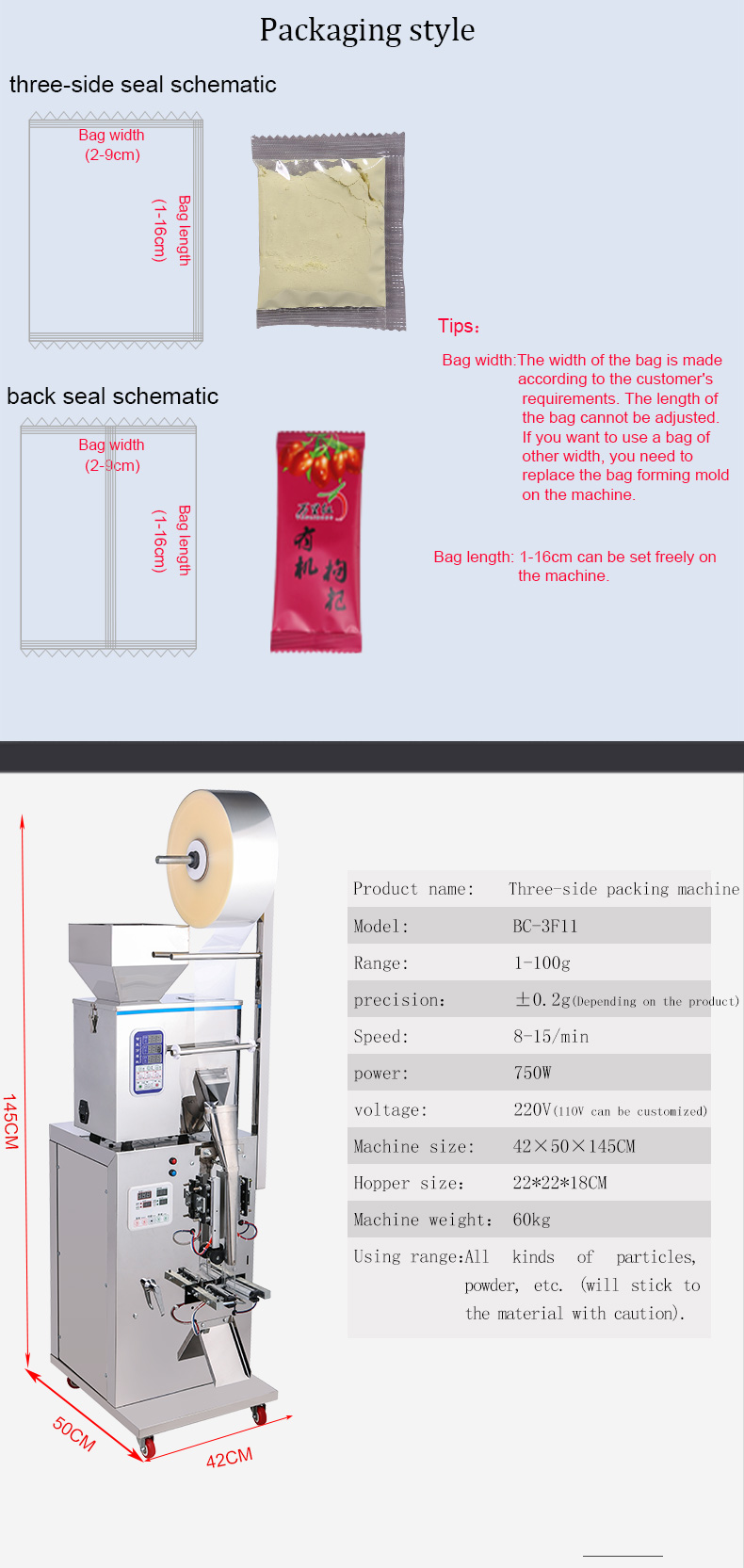 Automatic coffee packaging machine powder