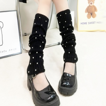 OEM Fashionable Knitted Bead Boot Toppers and Knee High Leg Warmers for Women