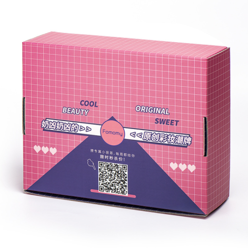 पूर्ण मुद्रण के साथ गुलाबी कपड़े पैकेजिंग एक्सप्रेस बॉक्स