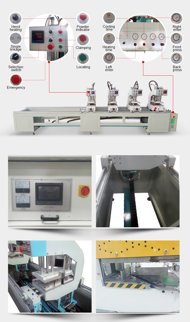 SHZ4-100X4500 Single Seamless Four Head Welding Machine For PVC Window And Door