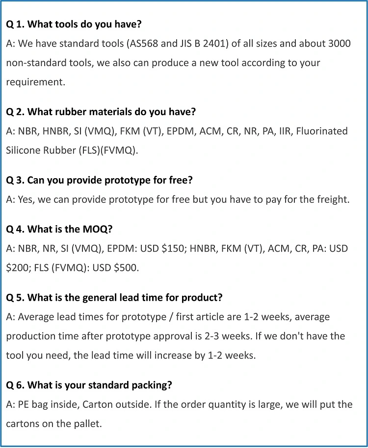 Peroxy Aging Resistance NBR O-Ring