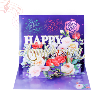 3D Anniversary Lights Music Valentine's Day Pop-up Card