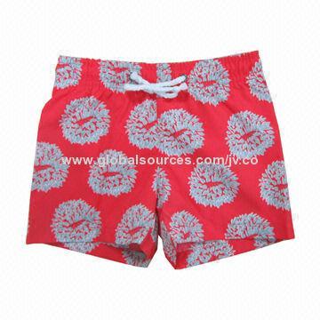 Girls' Beach Shorts, Drawcord Tie, Eyelets, Sanitary Pad at Panty, Elastic Waistband