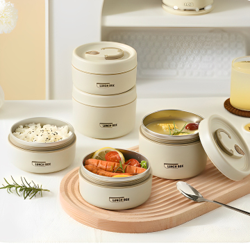 High Quality Japanese Metal Insulated Bento Lunch Box with Soup Bowl