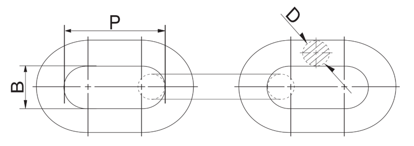 Oval Link Chain Drawing