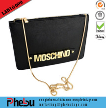PU Clutch Chain wallet black leather bag(LDY16-009)