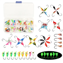 48pcs/Box Ice Fishing Jigs: Diverse Lures for Walleye, Perch, and Panfish Including Crappie Jigs Heads in Ice Fishing Tackle