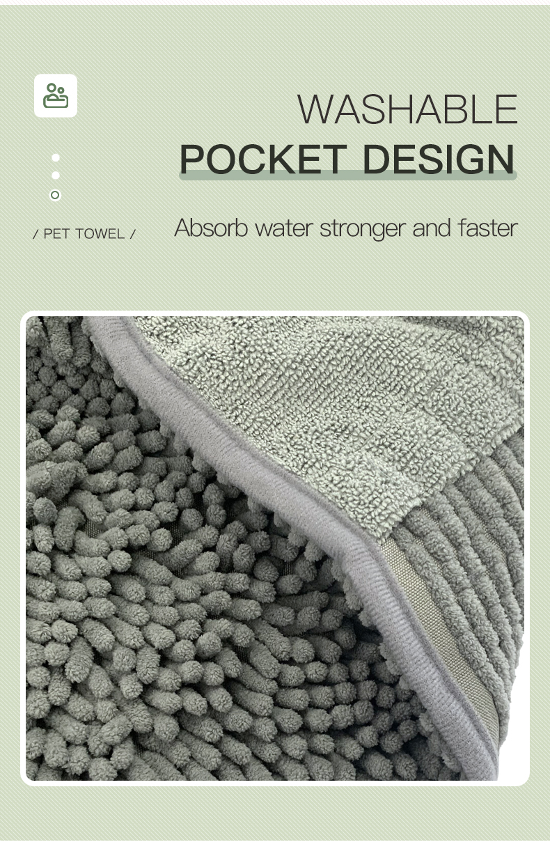 Chenille Pet Bath Towel Chenille Pet Bath Towel