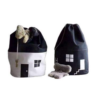 Kids Drawstring Storage Bag - Canvas Fabric Toy Storage Bag