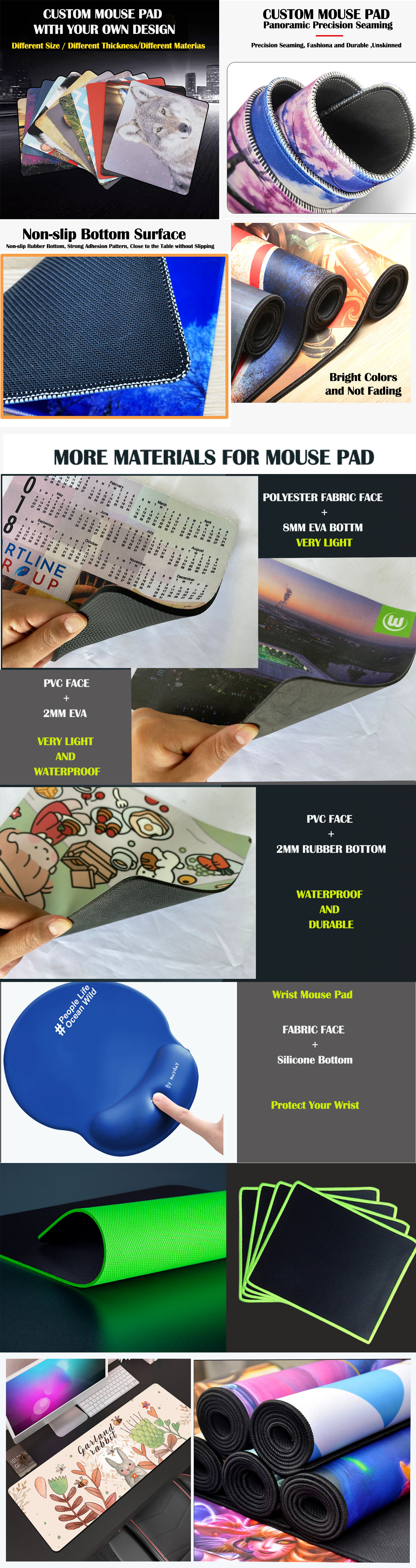 Factory Price Custom Mouse Pad Print Sublimation Mouse Pads or Screen Printed Custom Logo Print Mouse Pads for Promotion Gifts