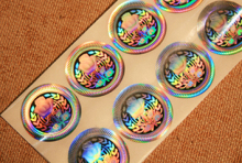 Hologram adhesive sticker, metal wine label
