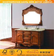 antique wooden bathroom cabinet with double basin