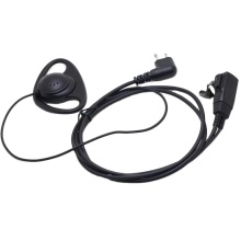D Shape Earpiece Headset with PTT and Microphone for 2 Pin Two Way Radios