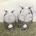 Pots de bougie en verre en forme de hibou en verre coloré