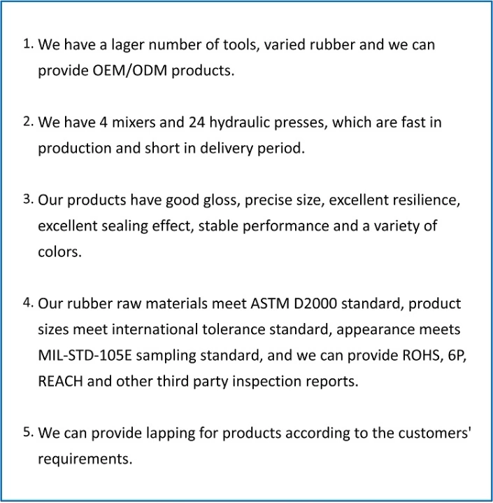 Factory Direct Deal Wholesale NBR/Sil/EPDM/Cr/SBR Rubber Gasket
