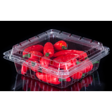 Scatola per imballaggio di frutta trasparente con flip quadrato