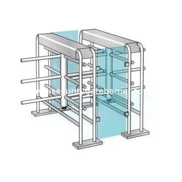 Double-lane Waist High Turnstile Security Turnstile Gate L1400*w280*h1150mm