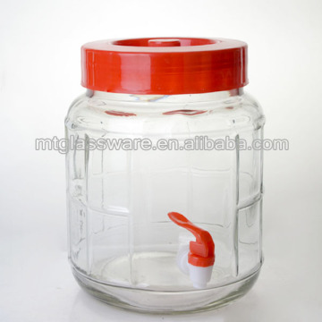 huge glass mason jar with a tap