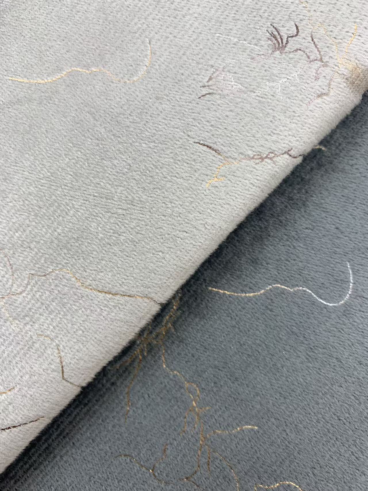 Tissu de velours hollandais à motif de vigne et de fissures de luxe Luxury Vine and Crack Pattern Holland Velvet Fabric