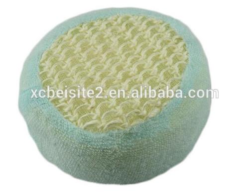 cy306 Natural Sisal Covered back scrubber Bath Sponge bath mesh pouf sponge