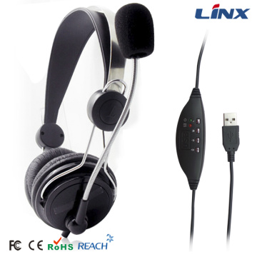 Casque USB avec microphone pour ordinateur PC