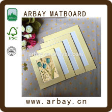 Wholesale 2.8mm thick pre-cut white double paper frame mount board with backing board