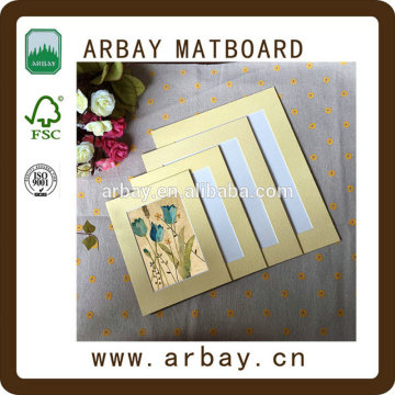 Wholesale 2.8mm thick pre-cut white double paper frame mount board with backing board