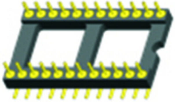 IC-Sockeladapter mit 2,54 mm Rastermaß SMT-Abstand 15,24 mm