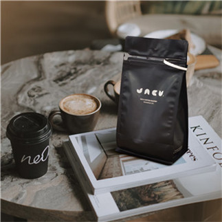 black flat bottom coffee bag