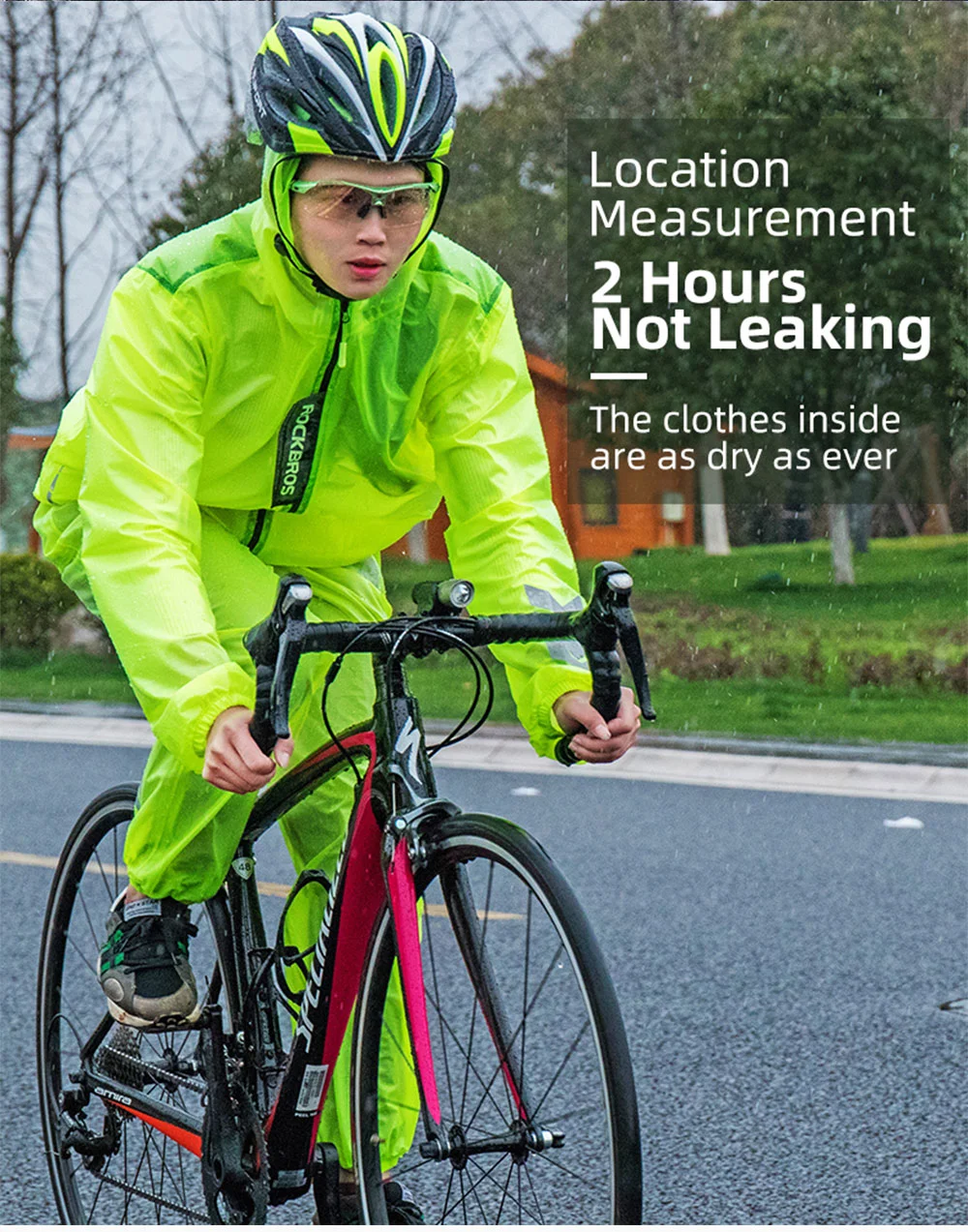 Adult Sports Raincoat Jacket Waterproof and Breathable Bike Jacket Cycling Wear