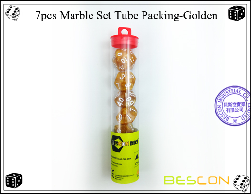 7pcs Mármol Set Tube De Embalaje De Oro 7pcs Marble Set Tube Packing-Golden
