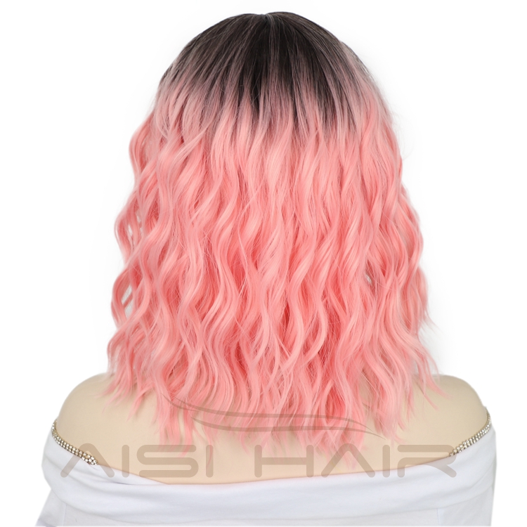 Aisi Hair Wholesale For Women Ombre Pre Plucked Deep Wave Heat Resistant Short Bob Cut Wigs Lace Front Synthetic