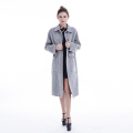 Fashionable light grey cashmere overcoat