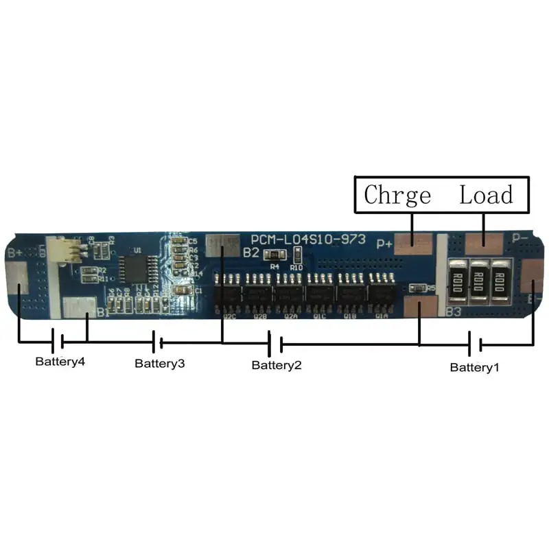 3s/4s 10A PCM BMS for 14.4V 14.8V Li-ion/Lithium/ Li-Polymer 12V 12.8V LiFePO4 Battery Pack with LED Power Display (PCM-L04S07-973)