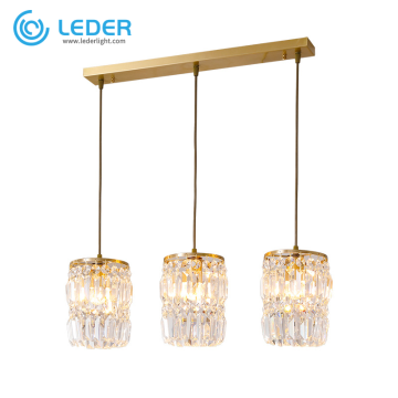 LEDER Modern Round Crystal Pendant Light