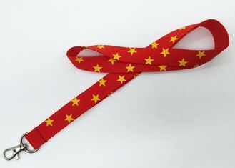 Red Silk Screen Lanyards With Yellow Star