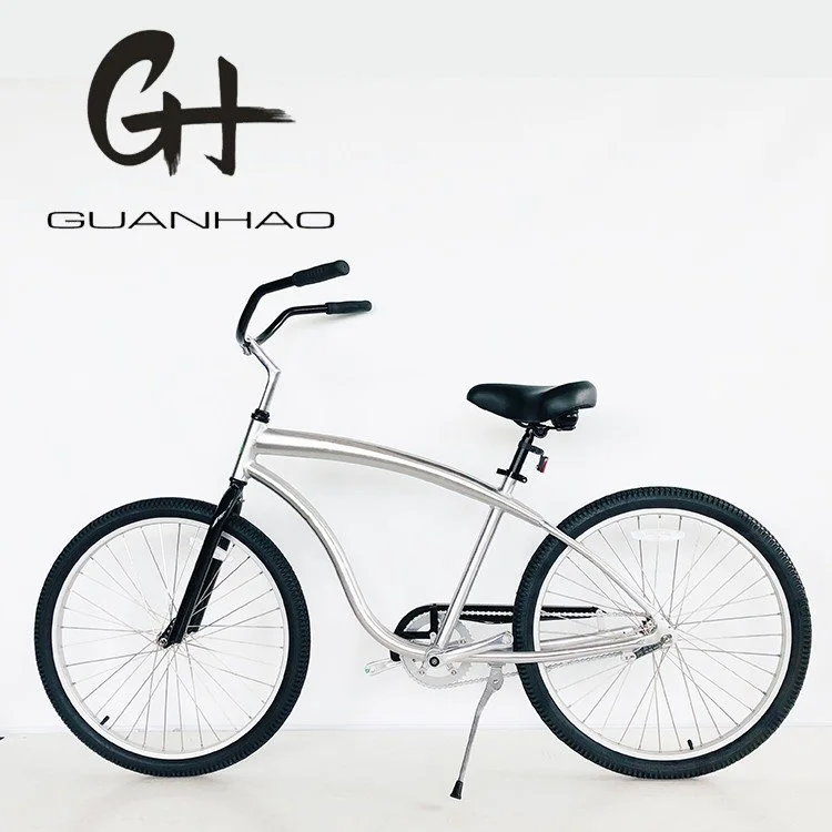 Aluminum Alloy Silver Color Popular Mens Adult Beach Cruiser Bike 26